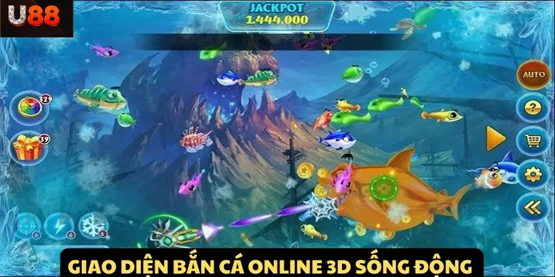 Giao diện bắn cá online 3D sống động với hình ảnh bắt mắt