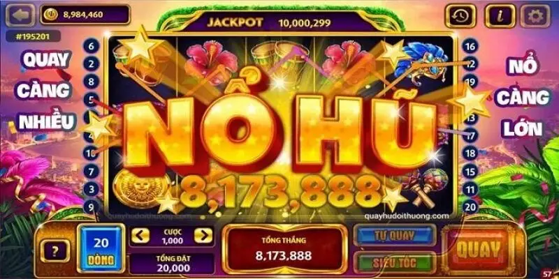 Giao diện chính cổng game Nổ Hũ 52 với kho trò chơi đa dạng và nổi bật